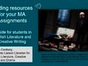 Finding resources for your MA assignments (video 7:15)
